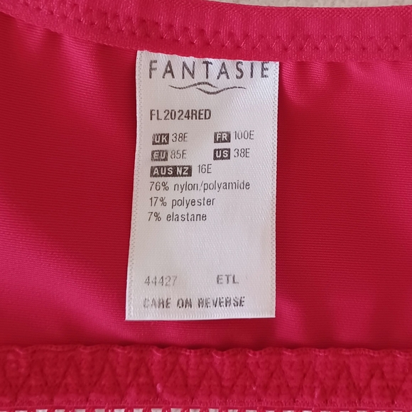 FANTASIE Red Bra, size 38E - Picture 15 of 15